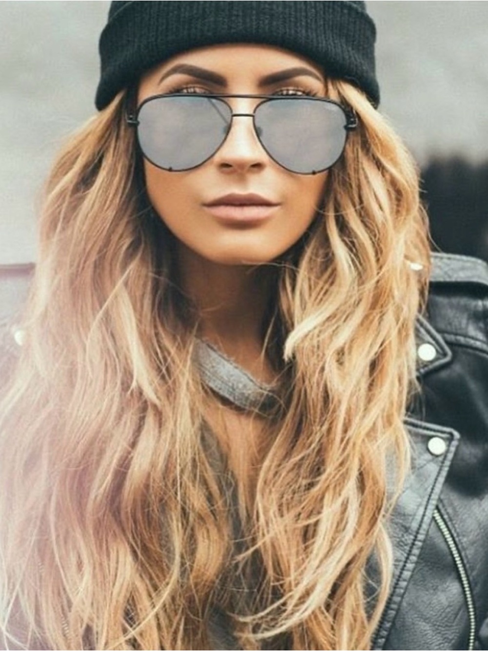 Quay High Key Aviator Sunglasses - Black Frame, Gray Mirror Lenses